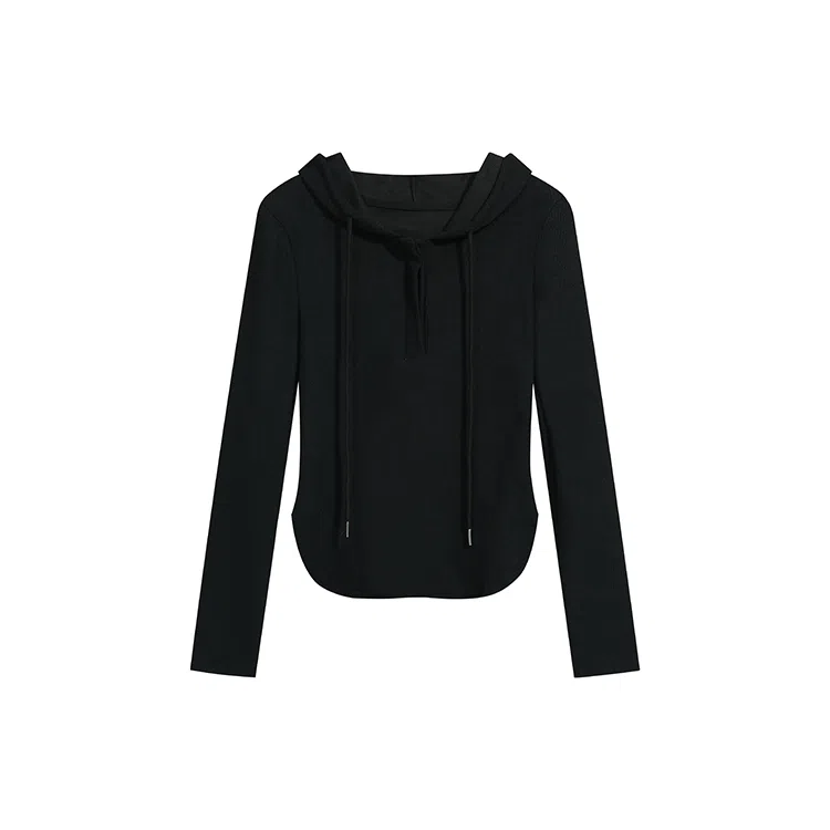 思蓓儿 纯色修身适中连帽长袖卫衣 女款