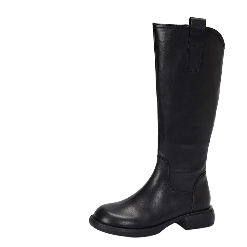 佐塞斯 头层牛皮 时尚简约舒适百搭 高筒靴 女