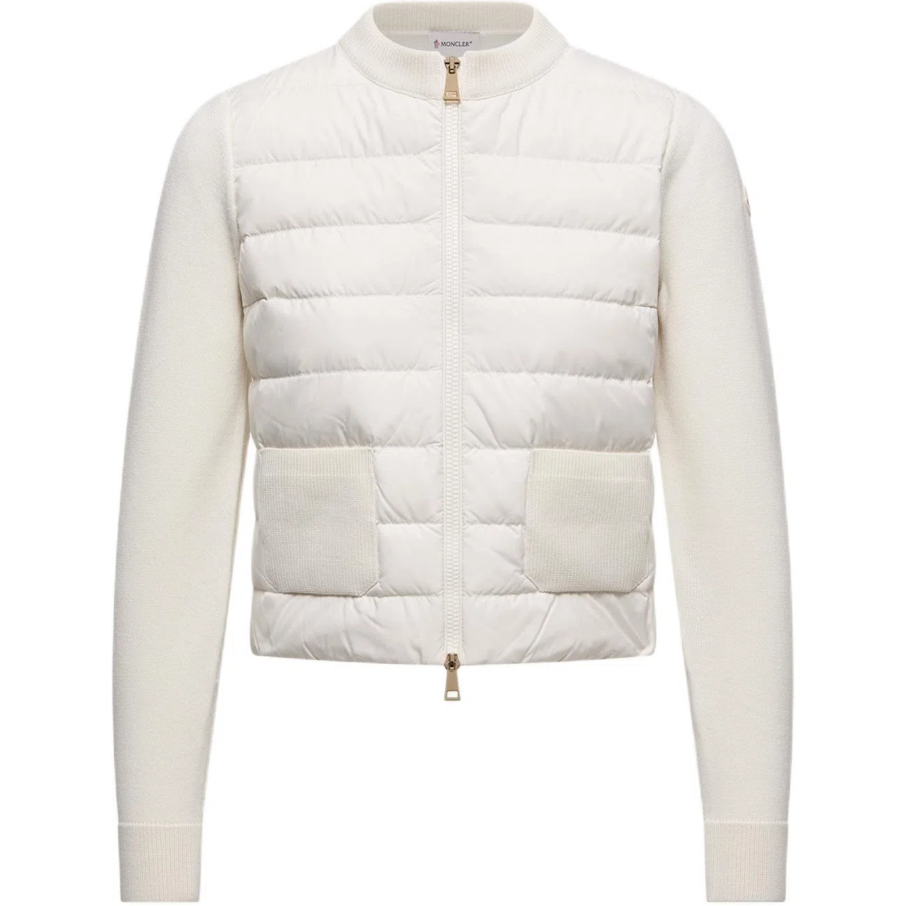 Moncler Padded Corduroy Padded Wool Zip-Up Cardigan