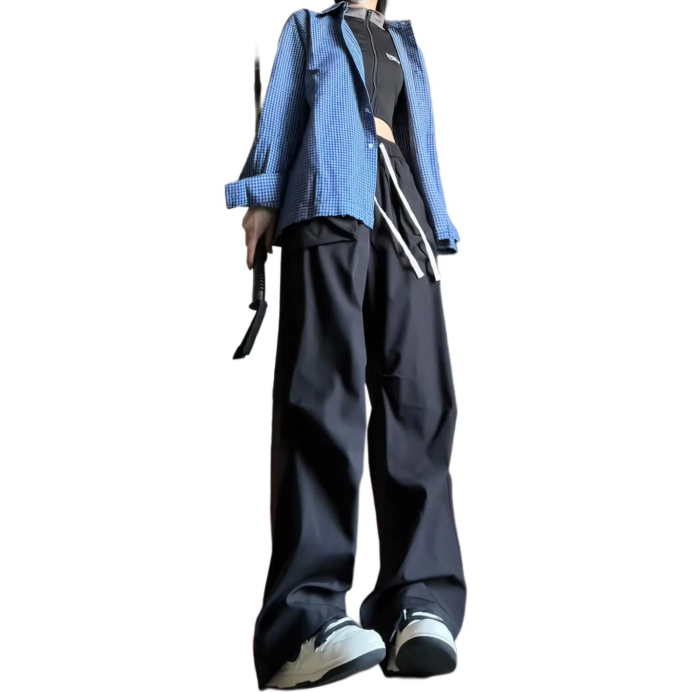 欧迪芬 工装裤春秋季宽松直筒百搭长裤子学生口袋个性抽绳潮牌休闲裤 男女同款