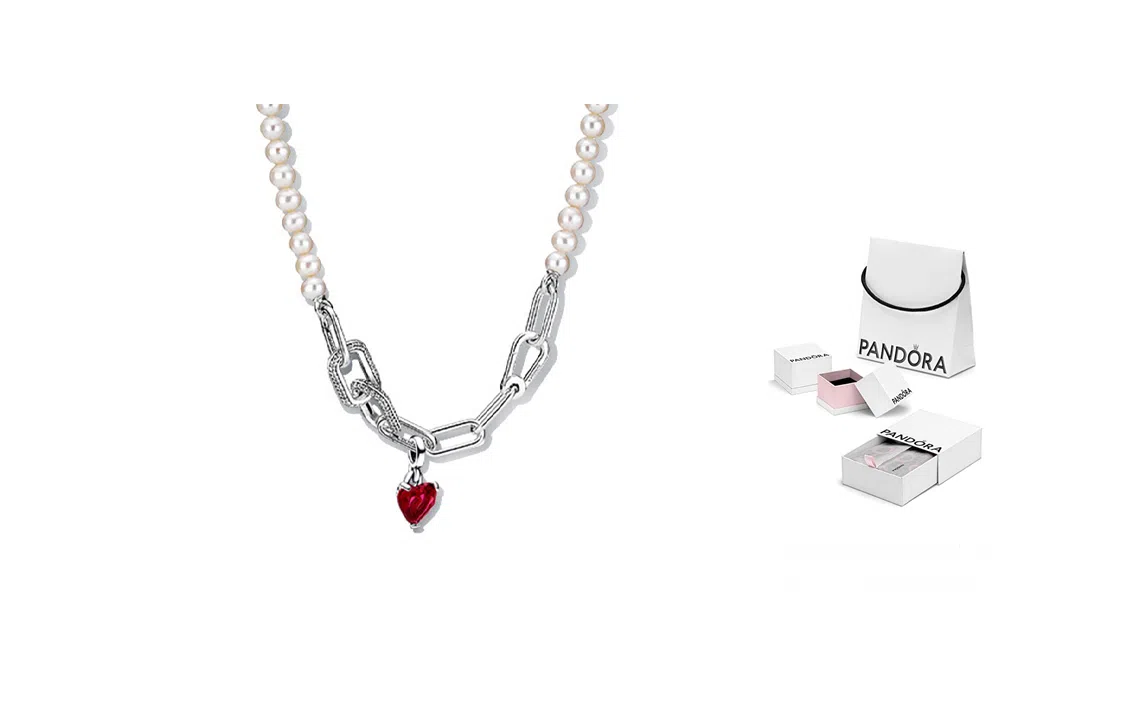 Pandora ME Necklace Set Silver/Red