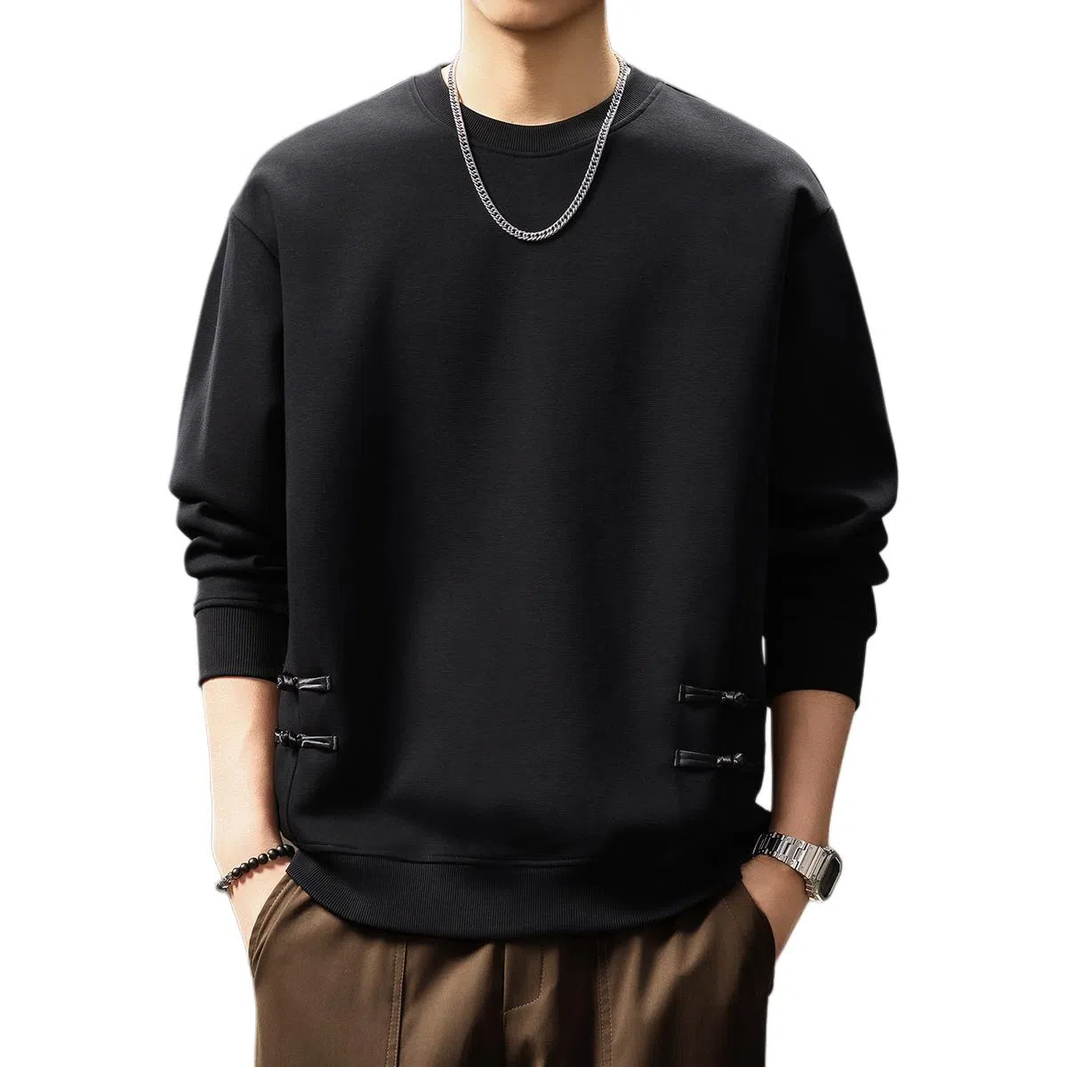 贵色 美式潮流复古纯色简约学院风重磅潮牌时尚百搭卫衣 男女同款