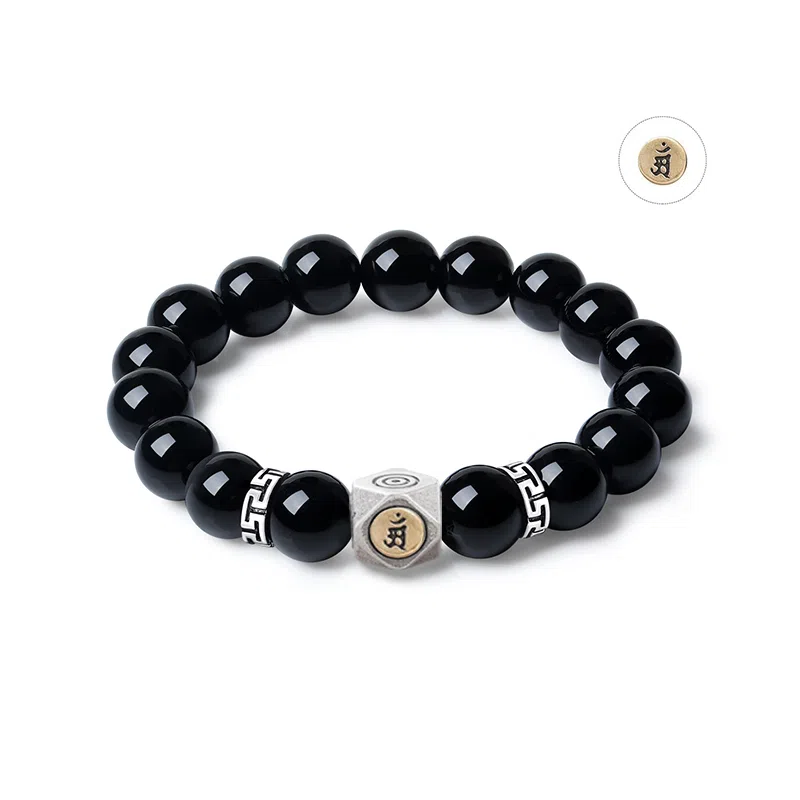 新中式小众气质招财转运六字真言文玩好运贺礼 白玉菩提 时尚手串手饰 男女同款情侣款