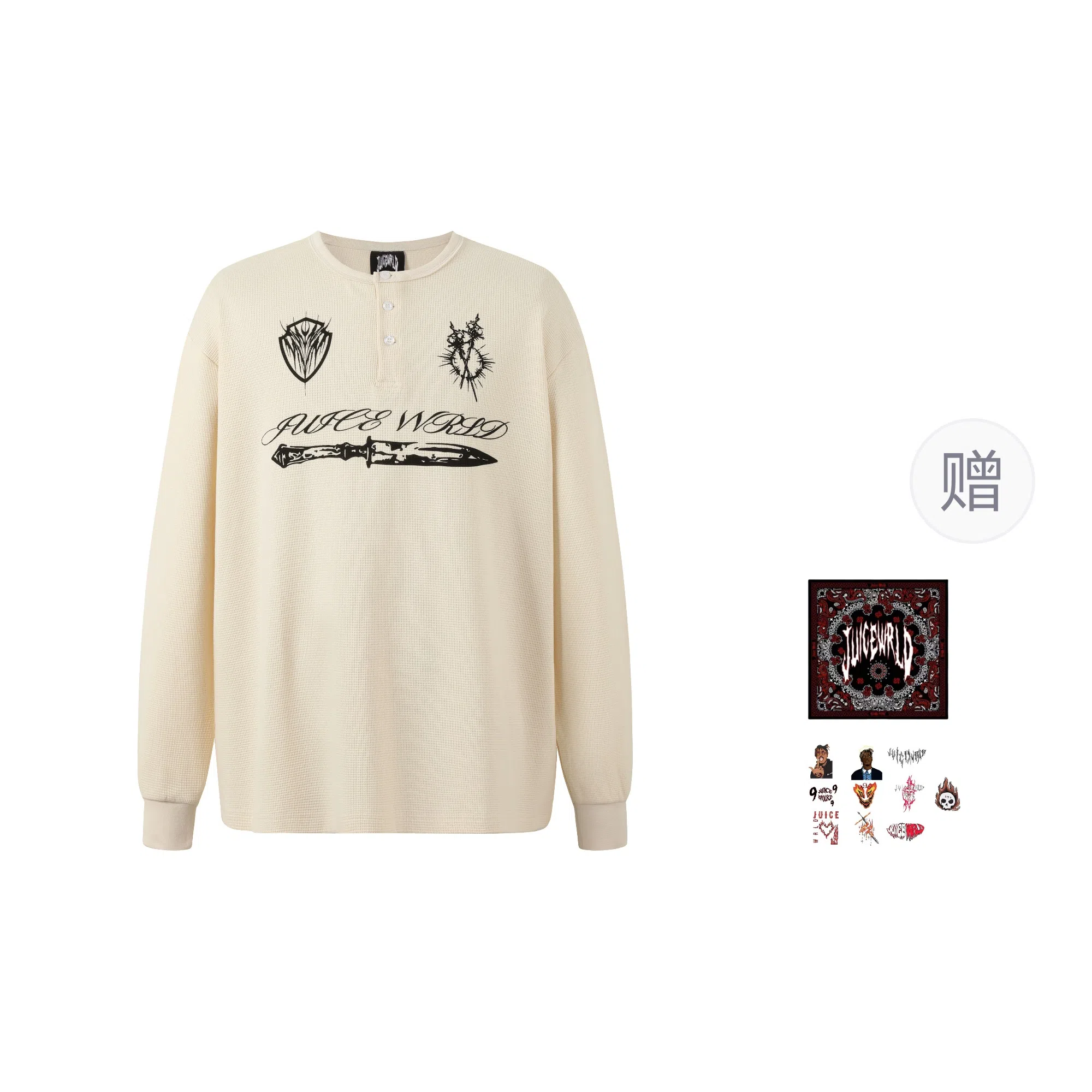 Juice Wrld FW25 Henley Waffle Long Sleeve