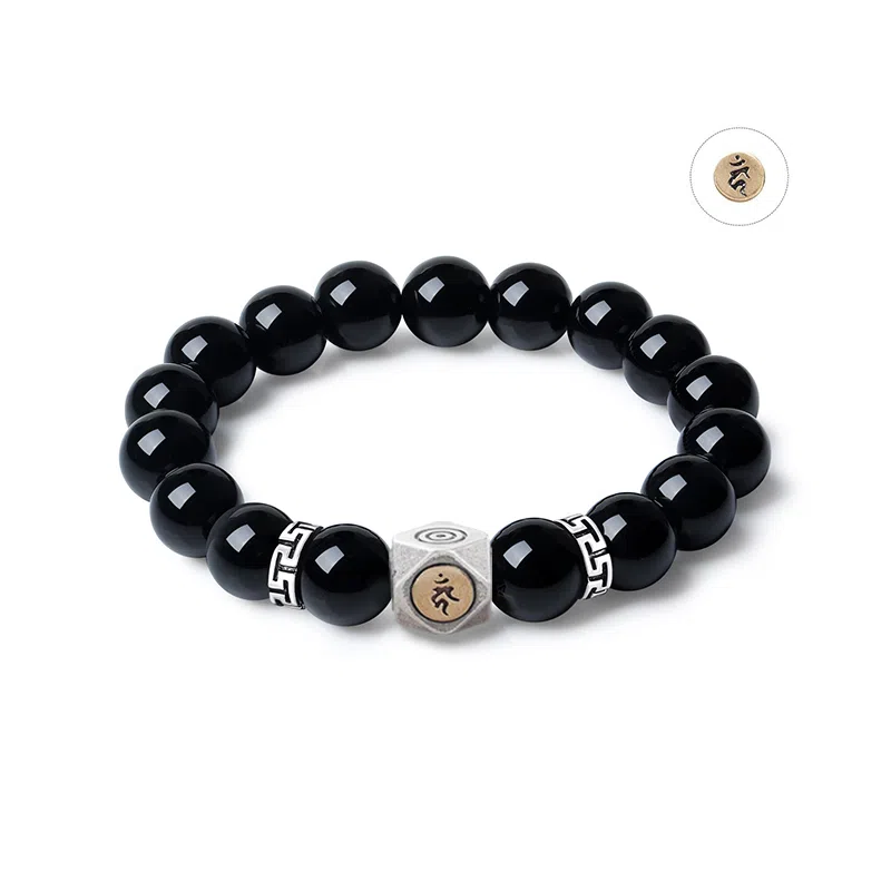 新中式小众气质招财转运六字真言文玩好运贺礼 白玉菩提 时尚手串手饰 男女同款情侣款