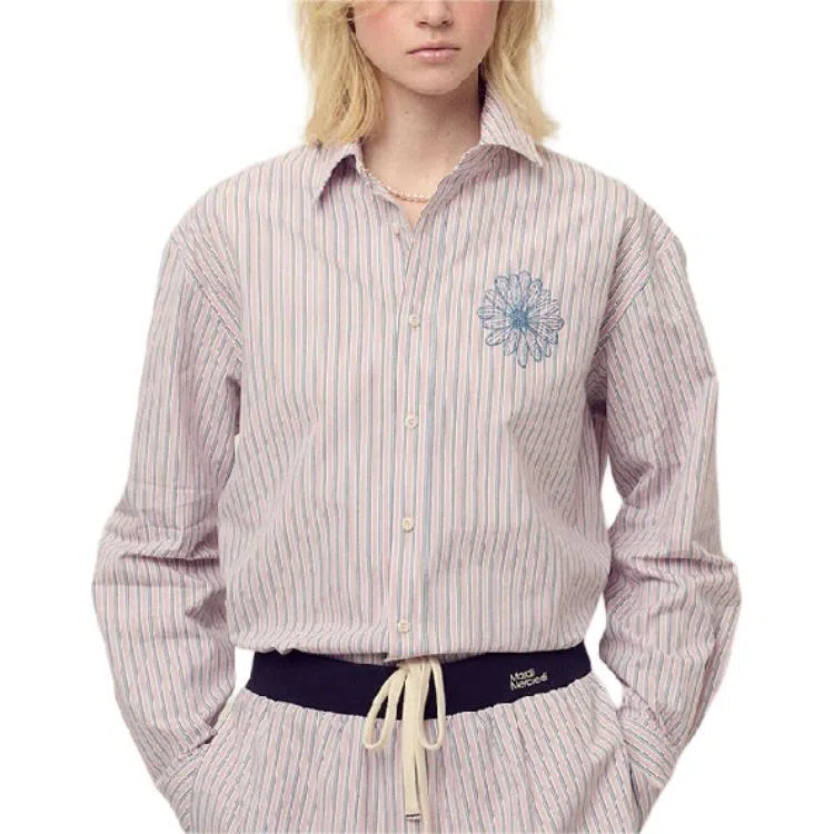 MARDI MERCREDI FW25 COTTON SHIRT STRIPE_PINK BLUE
