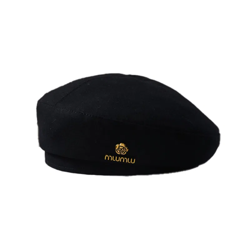 祎步康 小清新尊宿山茶花秋冬显脸小定型款时尚画家帽 涤纶 贝雷帽 女款