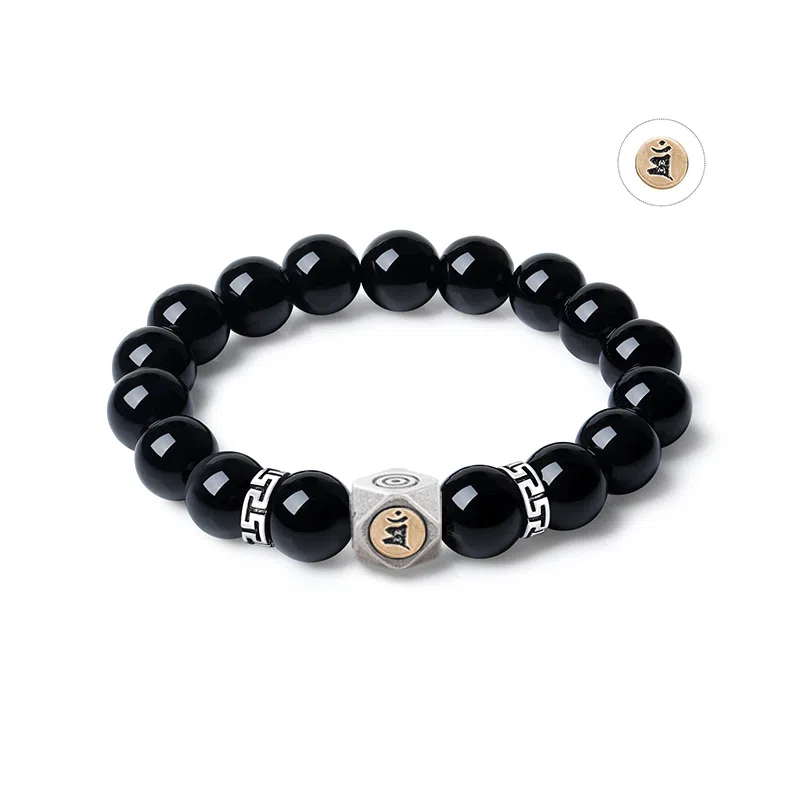 新中式小众气质招财转运六字真言文玩好运贺礼 白玉菩提 时尚手串手饰 男女同款情侣款