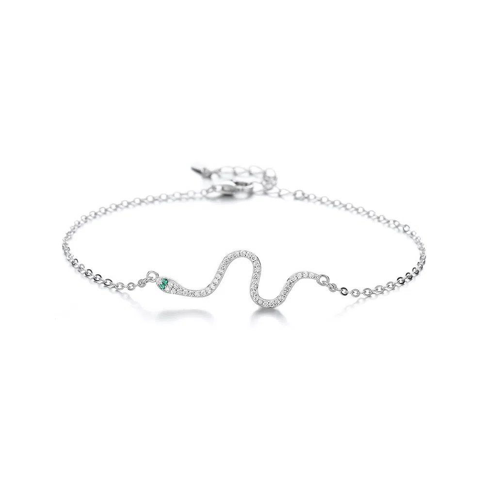 【S925纯银 灵蛇送福】 七七银饰  本命年转运 福气满满 日常通勤百搭设计 精致气质高级感 平安顺遂幸运配饰 好运   银 手链 女款