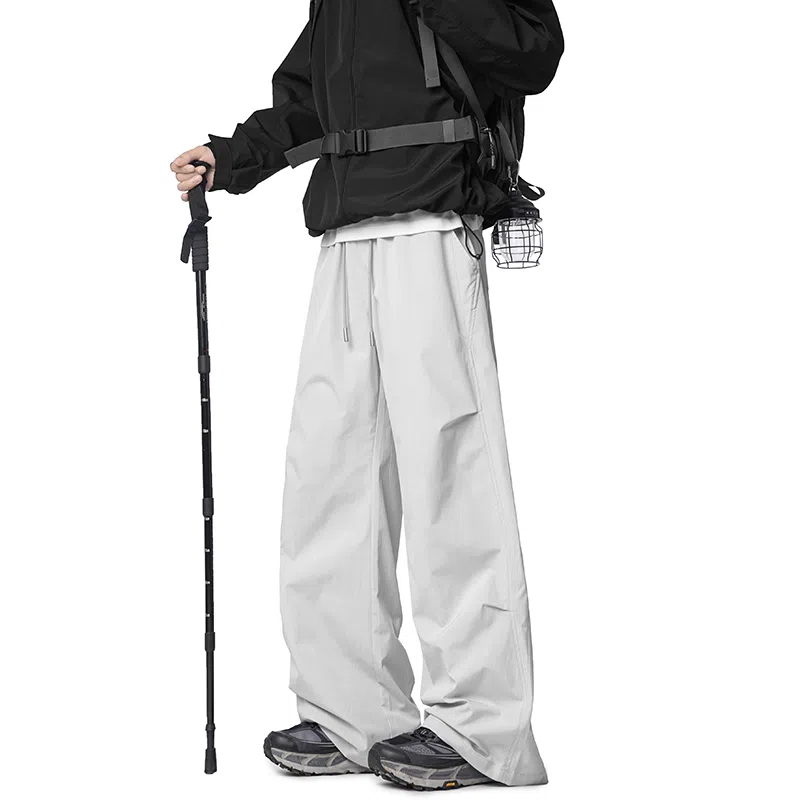 顶峰保罗 纯色宽松直筒运动伞兵裤青少年春秋穿搭美式潮牌高级感情侣潮流百搭通勤阔腿休闲裤 男女同款