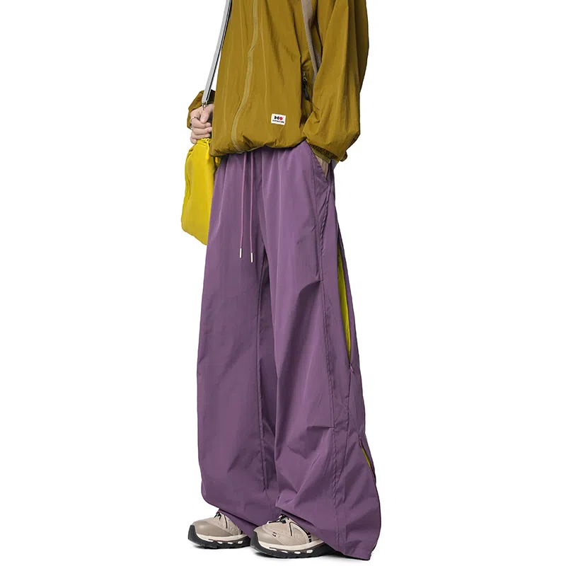 顶峰保罗 纯色宽松直筒运动伞兵裤青少年春秋穿搭美式潮牌高级感情侣潮流百搭通勤阔腿休闲裤 男女同款