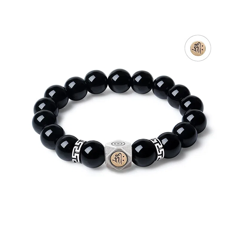 新中式小众气质招财转运六字真言文玩好运贺礼 白玉菩提 时尚手串手饰 男女同款情侣款