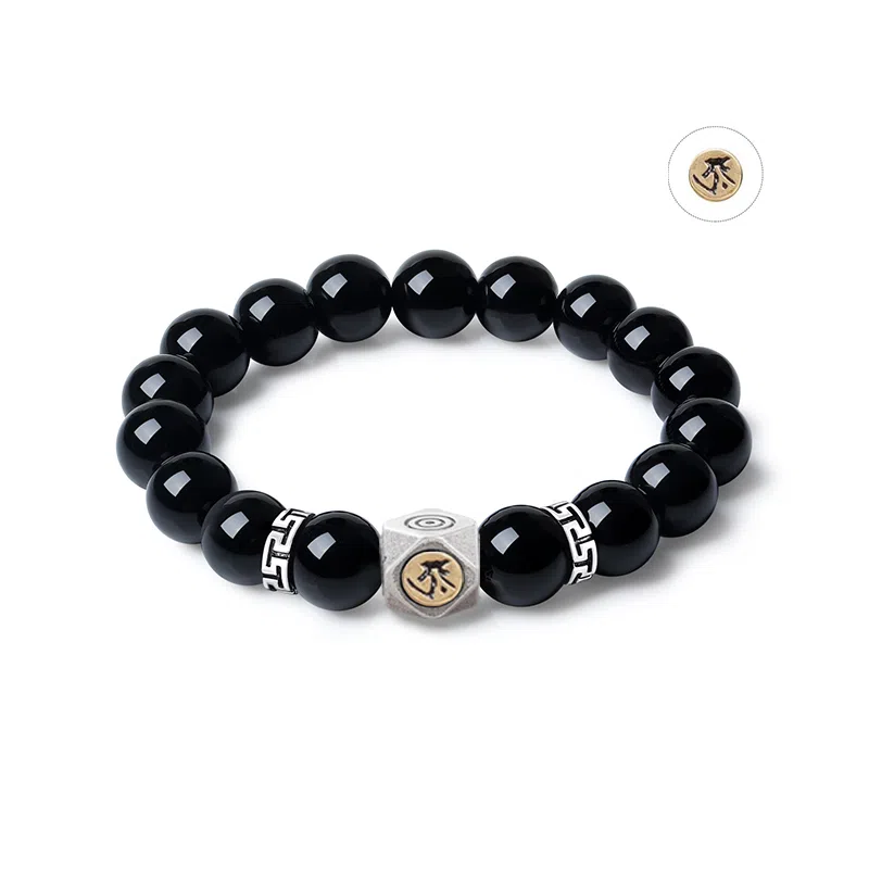 新中式小众气质招财转运六字真言文玩好运贺礼 白玉菩提 时尚手串手饰 男女同款情侣款