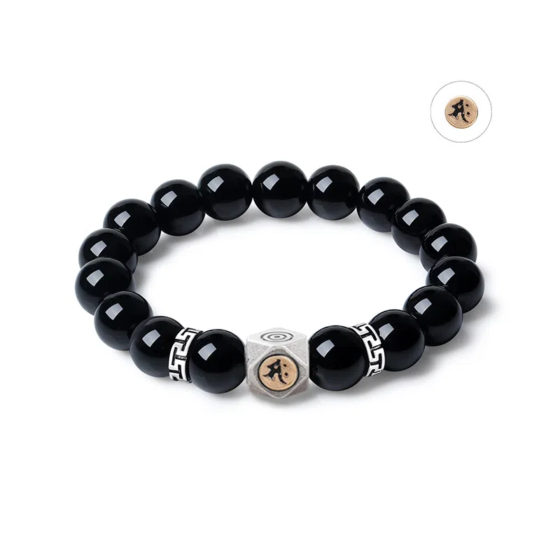 新中式小众气质招财转运六字真言文玩好运贺礼 白玉菩提 时尚手串手饰 男女同款情侣款