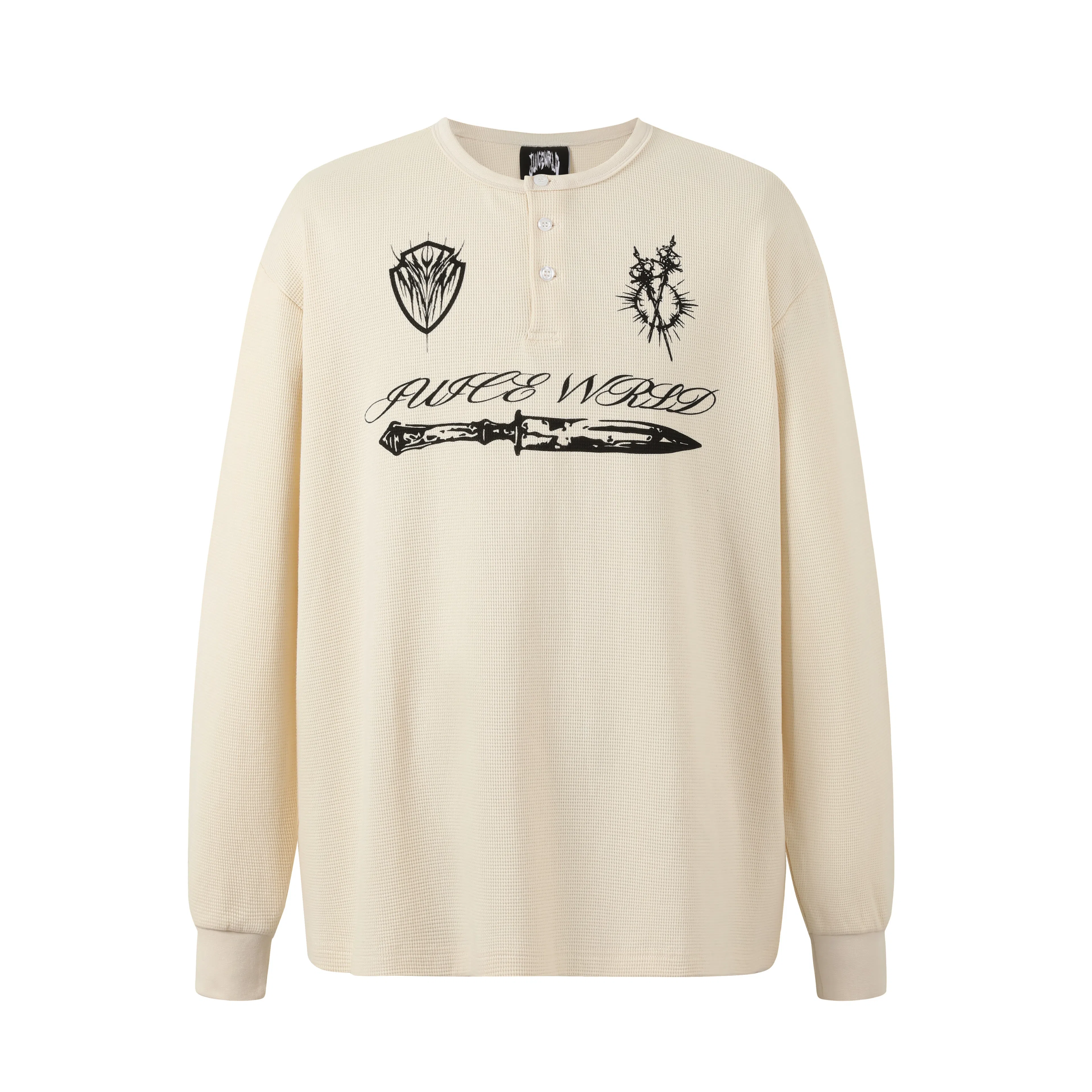 Juice Wrld FW25 Henley Waffle Long Sleeve