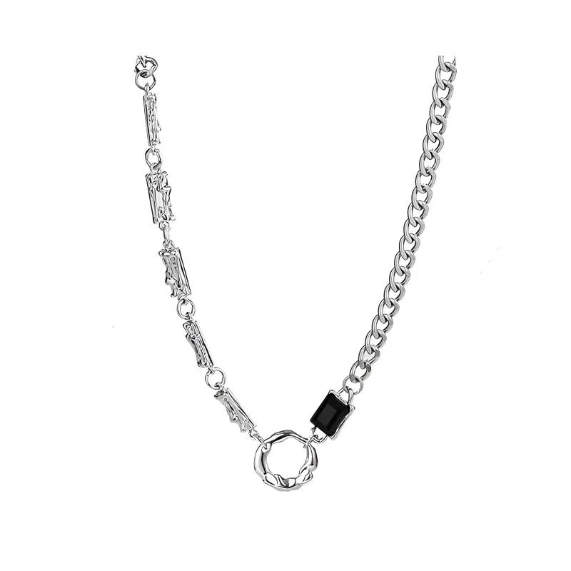 极昼 不规则圆环甜酷潮流个性时尚街头嘻哈痞帅 轻奢精致高级感朋克百搭 钛钢 项链 男女同款情侣款