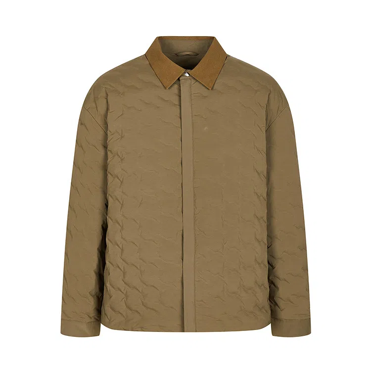 速写 秋休闲衬衫领时尚拼接羽绒服 男款