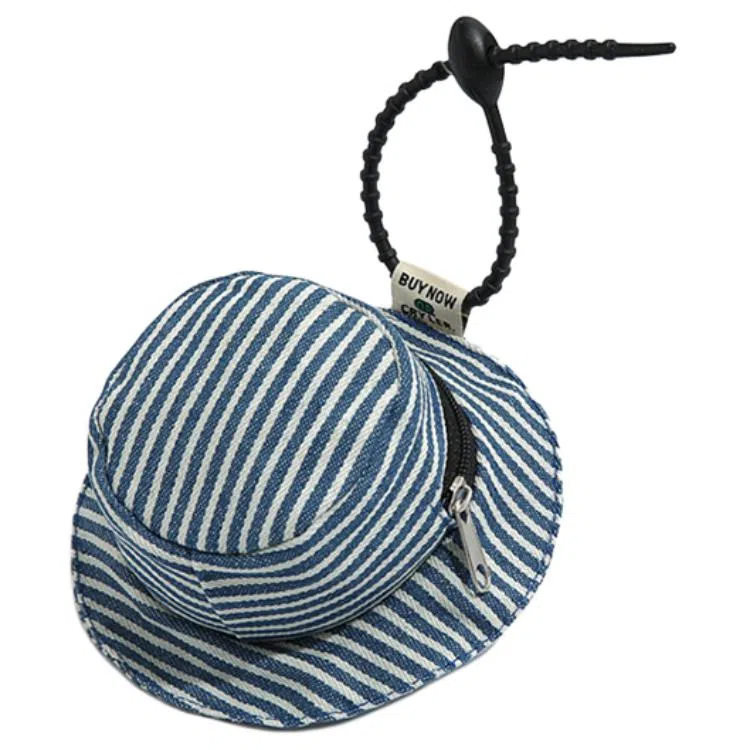 心水好物 个性迷你渔夫帽耳机包储物袋钥匙扣书包背包挂饰 灯芯绒  挂件 男女同款情侣款