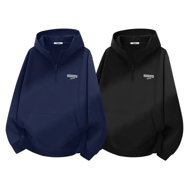 MINISO Retro Half-Zip Hoodie Set
