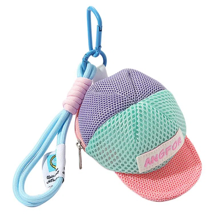 心水好物 多巴胺色网袋出行收纳包零钱硬币钱袋耳机包钥匙扣 涤纶 挂件 男女同款情侣款