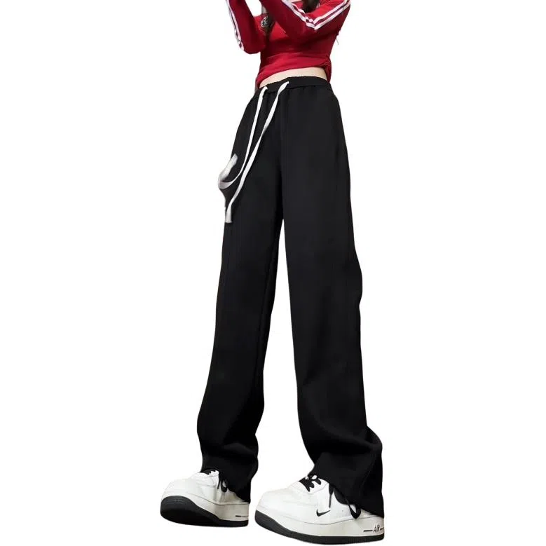 欧迪芬 美式复古高街基础款简约卫裤宽松直筒运动裤显瘦显高百搭舒适休闲裤 男女同款