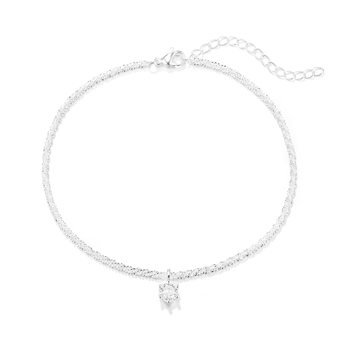 珂里 满天星女小众设计感细链显瘦简约爆闪轻奢气质优雅 日常通勤百搭 合成立方氧化锆 脚链 女款