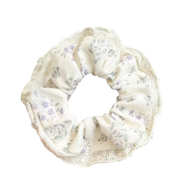 千桐 甜美慵懒风波点大肠发绳韩系大号头花高级感方巾皮筋扎发饰 布艺 发圈/头绳 女款