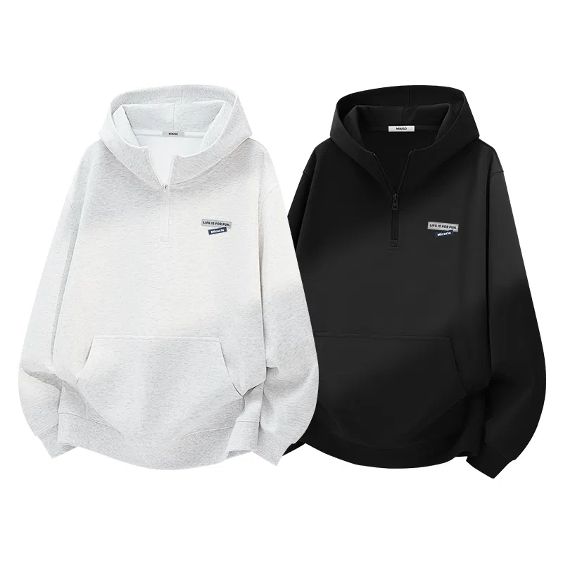 MINISO Retro Half-Zip Hoodie Set
