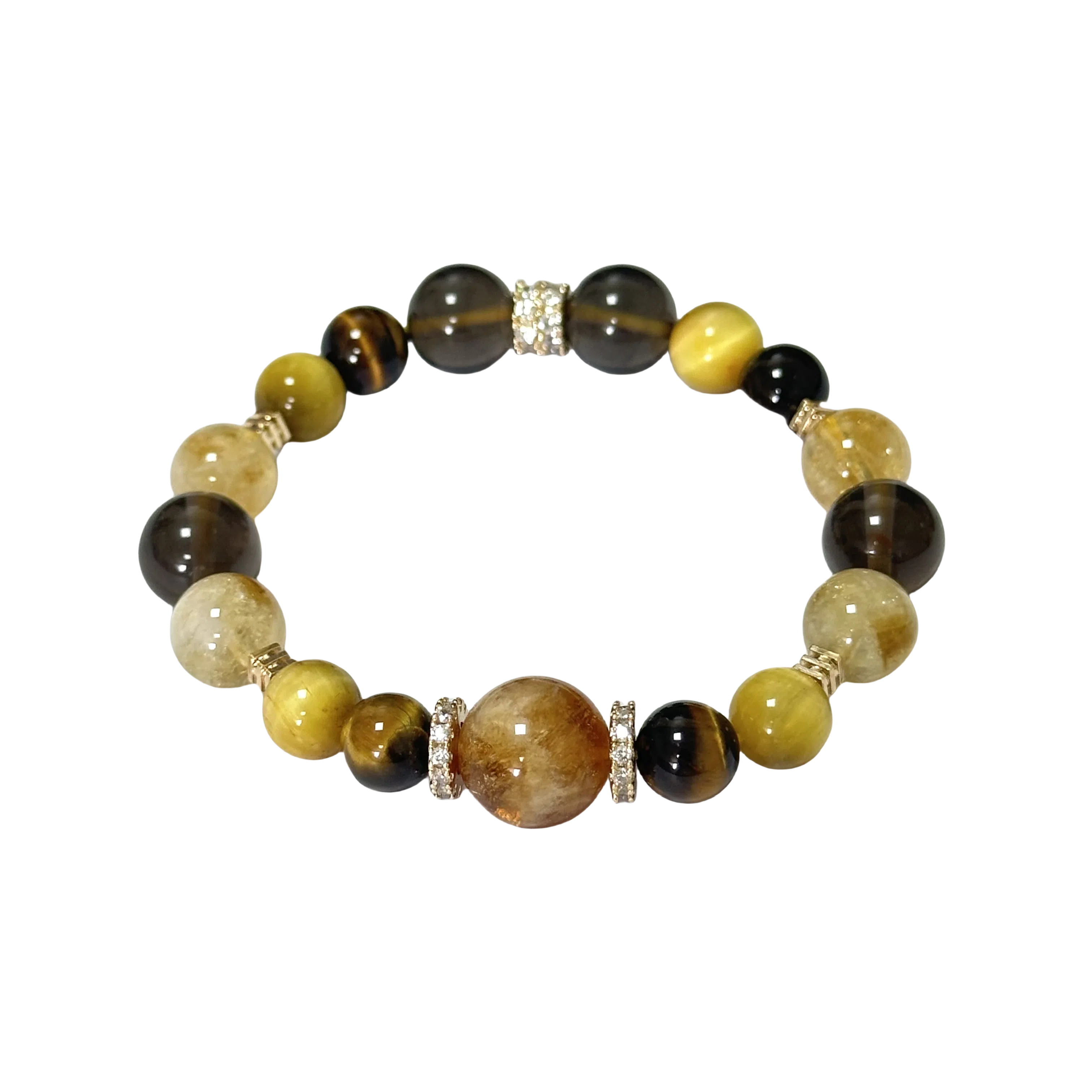 千叶珠宝 曜灵金环 虎眼石 大气有格调招财轻奢高级感小众设计感简约大方#好运天然 黄水晶 手串 男女同款情侣款