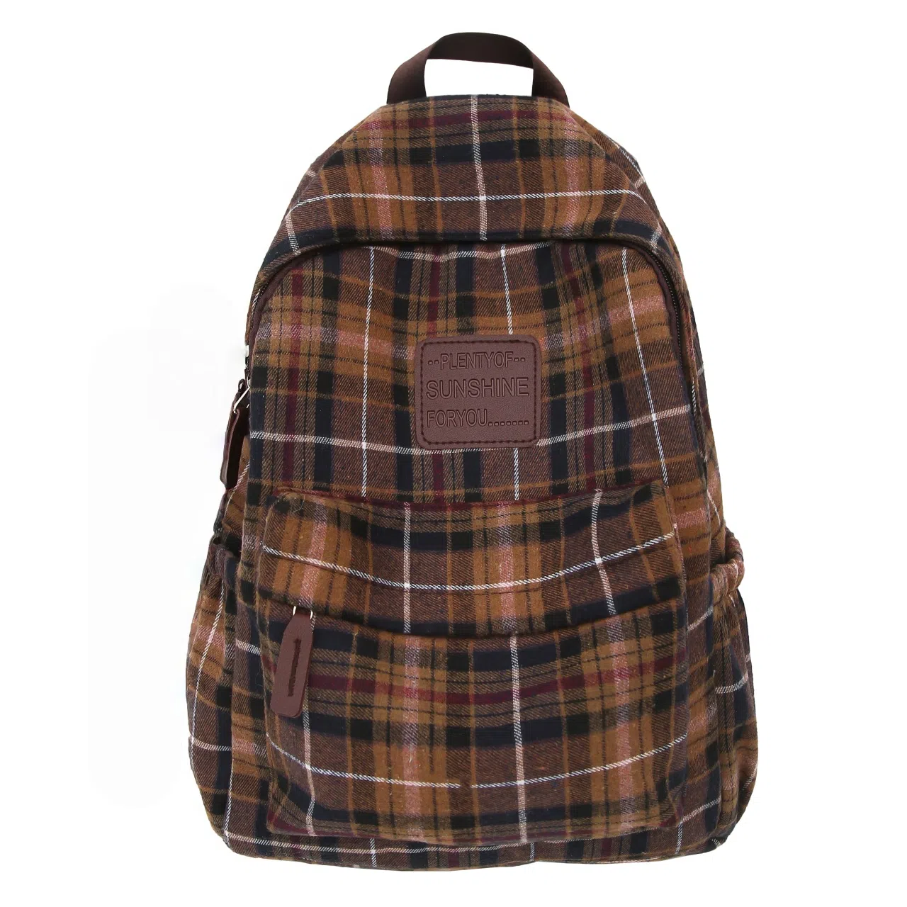 科物酷 书包复古格子大容量潮流高颜值初中高中大学生上课出游日常百搭 呢子 双肩包 男女同款情侣款 多色