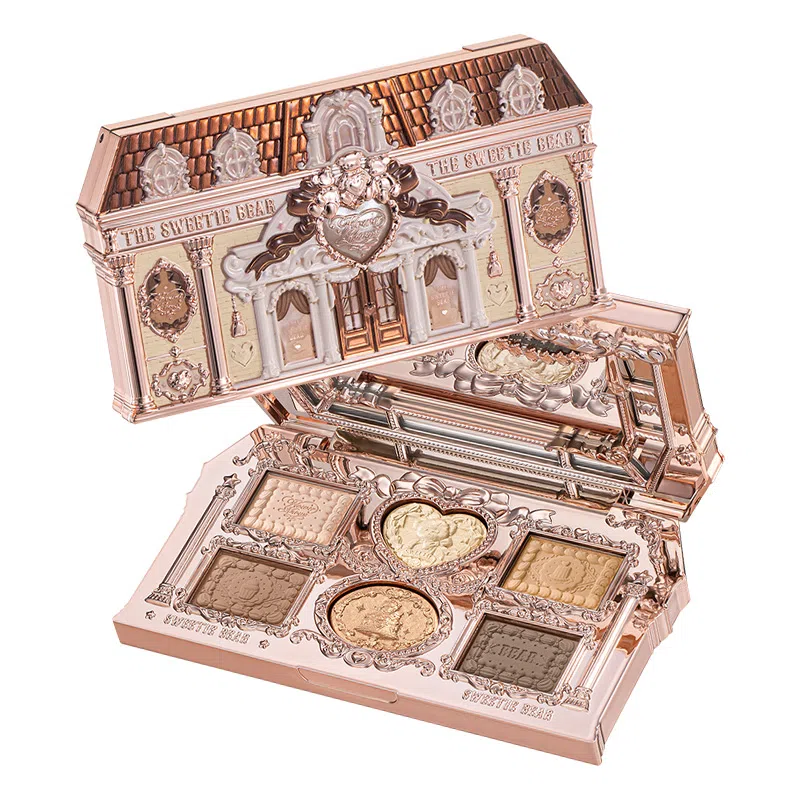 花知晓 甜心小熊系列六色眼影 哑光易上色珠光