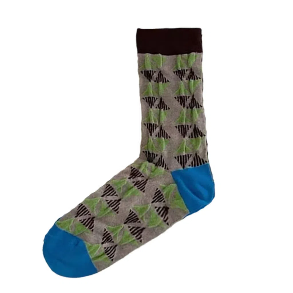 BEAR UNION Retro Colorblock Floral Socks
