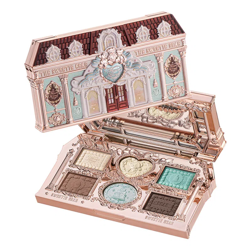 花知晓 甜心小熊系列六色眼影 哑光易上色珠光