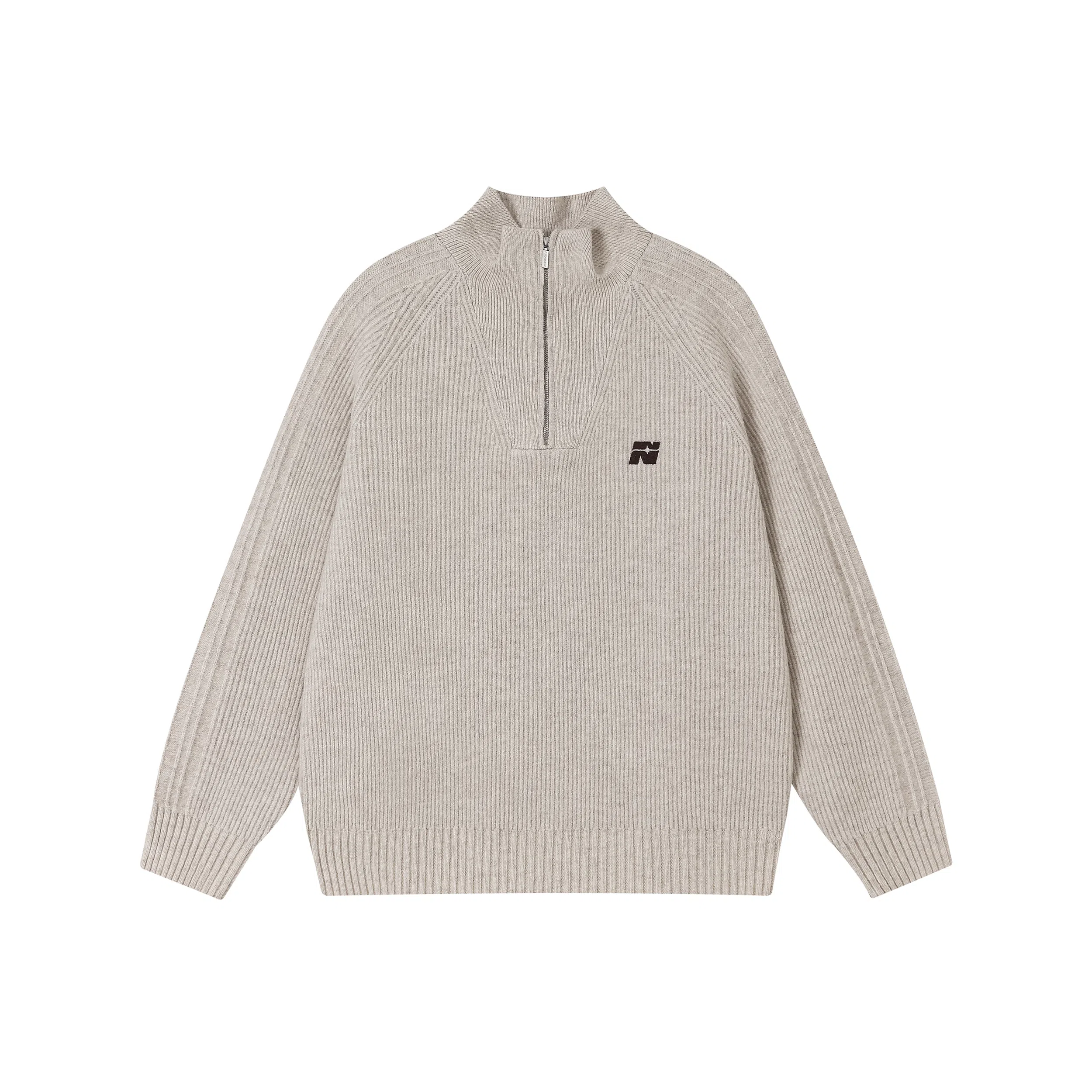 FORNINES Wool Blend Half-Zip Sweater
