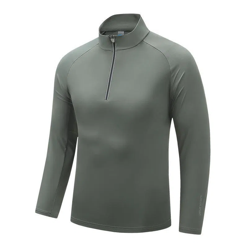 浪莎 长袖半拉链纯色常规运动风套头健身衣 男款