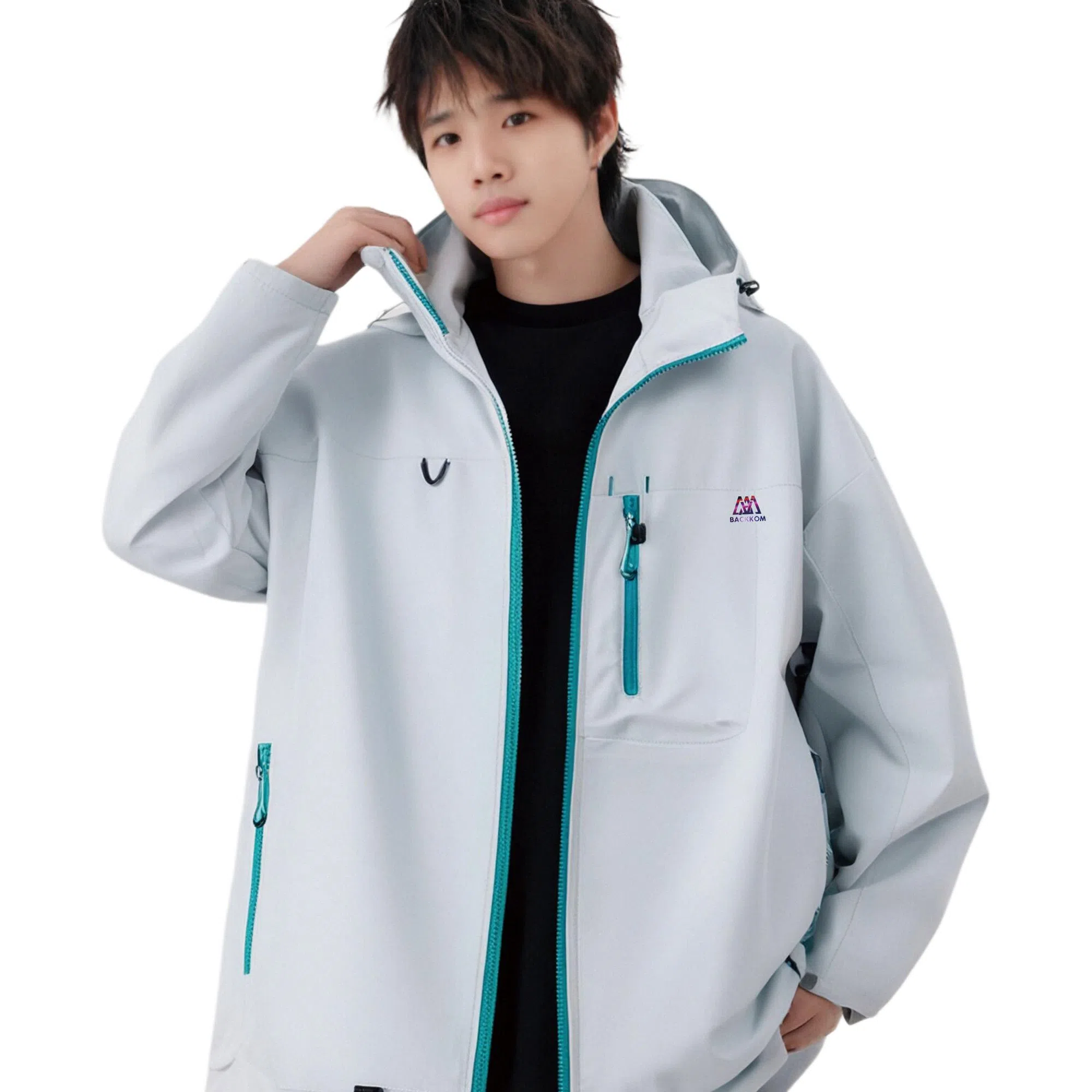 大卫贝肯  美式情侣款户外登山服潮休闲宽松日常百搭连帽  防水防风透气耐磨防泼水冲锋衣 男女同款