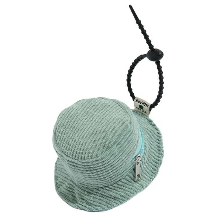 心水好物 个性迷你渔夫帽耳机包储物袋钥匙扣书包背包挂饰 灯芯绒  挂件 男女同款情侣款