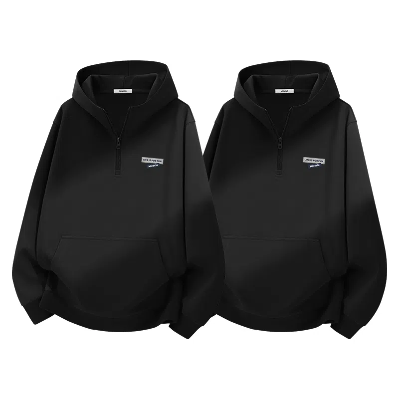 MINISO Retro Half-Zip Hoodie Set