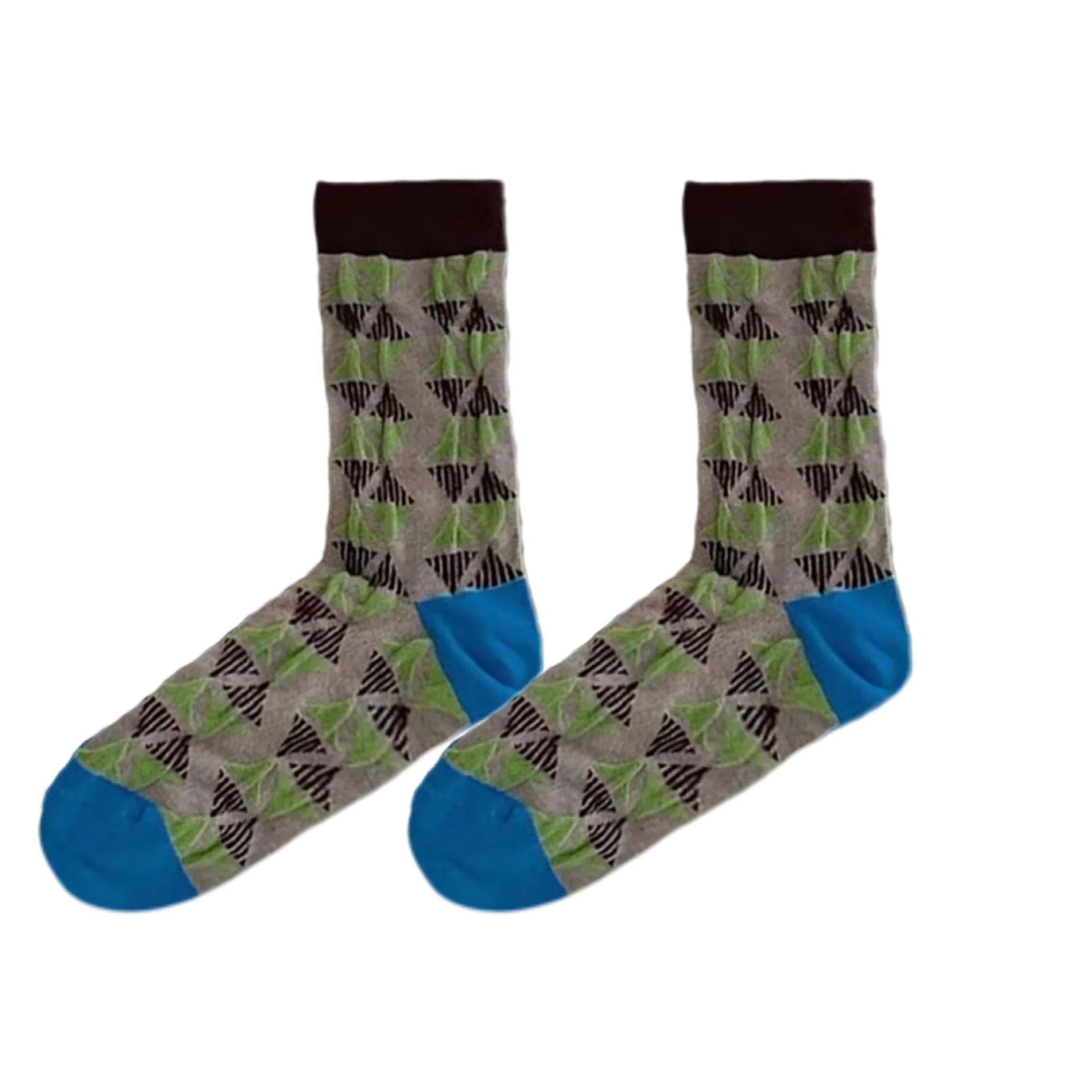 BEAR UNION Retro Colorblock Floral Socks