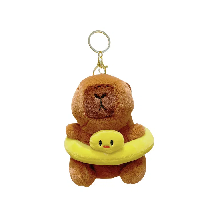心水好物 卡皮巴拉游泳圈系列玩偶儿童玩具毛绒书包背包挂饰 聚酯纤维 挂件 男女同款情侣款