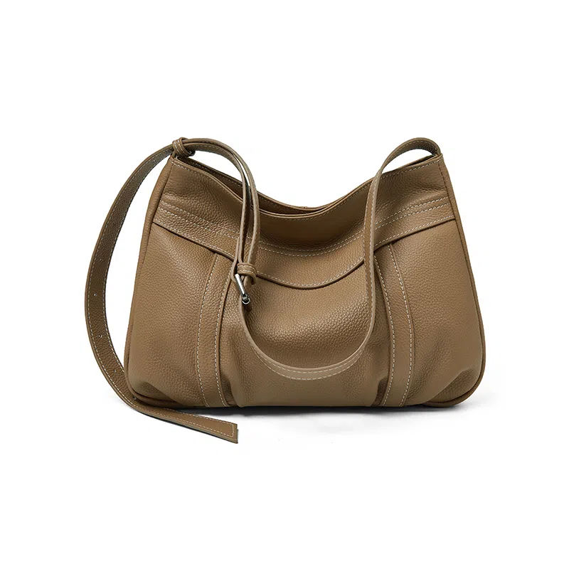 老人头 时尚百搭经典简约纯色高级质感日常通勤休闲百搭斜挎包 头层牛皮 单肩包 女款 多色