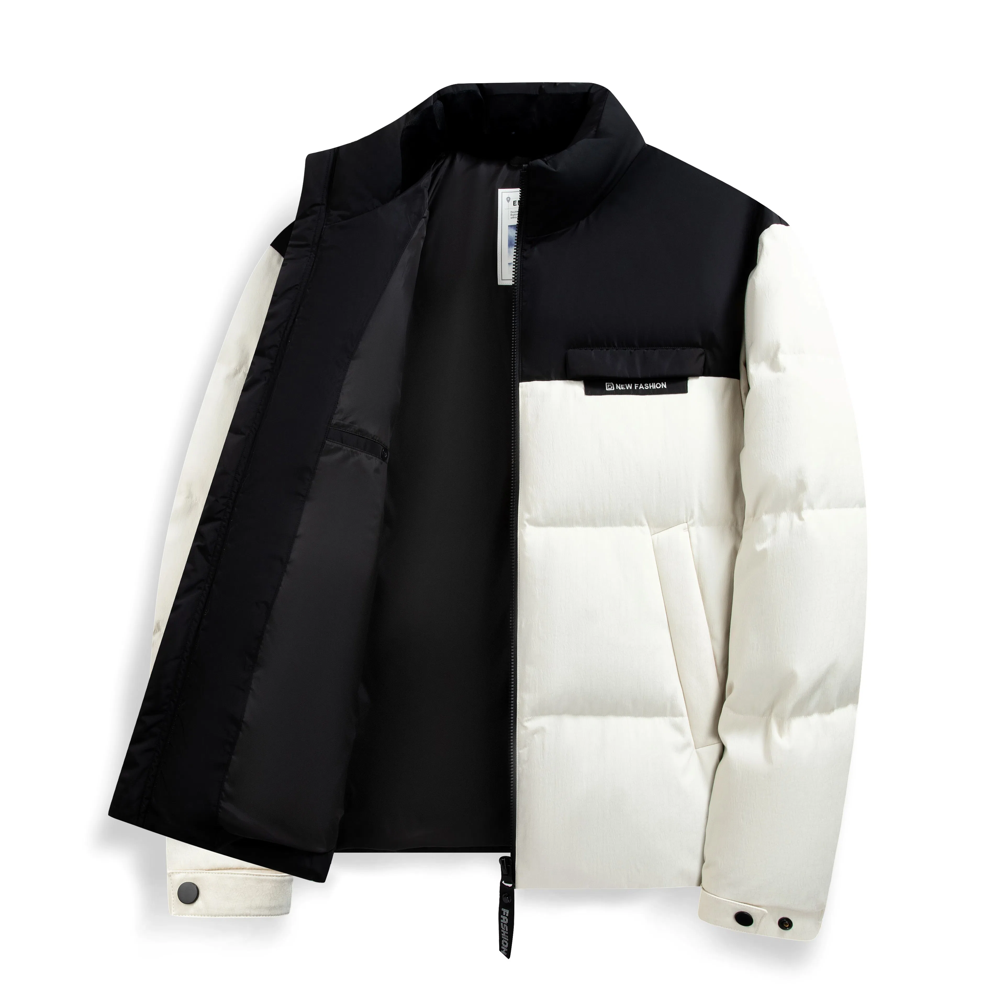 鸭鸭 休闲保暖面包服基础百搭短款加厚立领运动羽绒服 男款