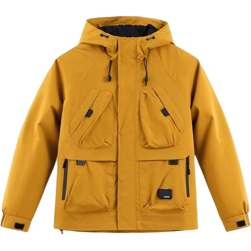 棉致 多口袋机能插肩复古连帽拉链开衫抽绳时尚百搭防风舒适工装外套通勤休闲宽松夹克 男女同款