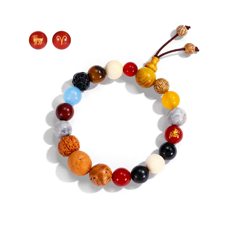 彗时 灵隐寺十八籽国风新中式锦鲤考试考试上岸佛珠招财纳福复古国潮香灰六字箴言转运珠 菩提子/菩提籽 手串 男女同款情侣款