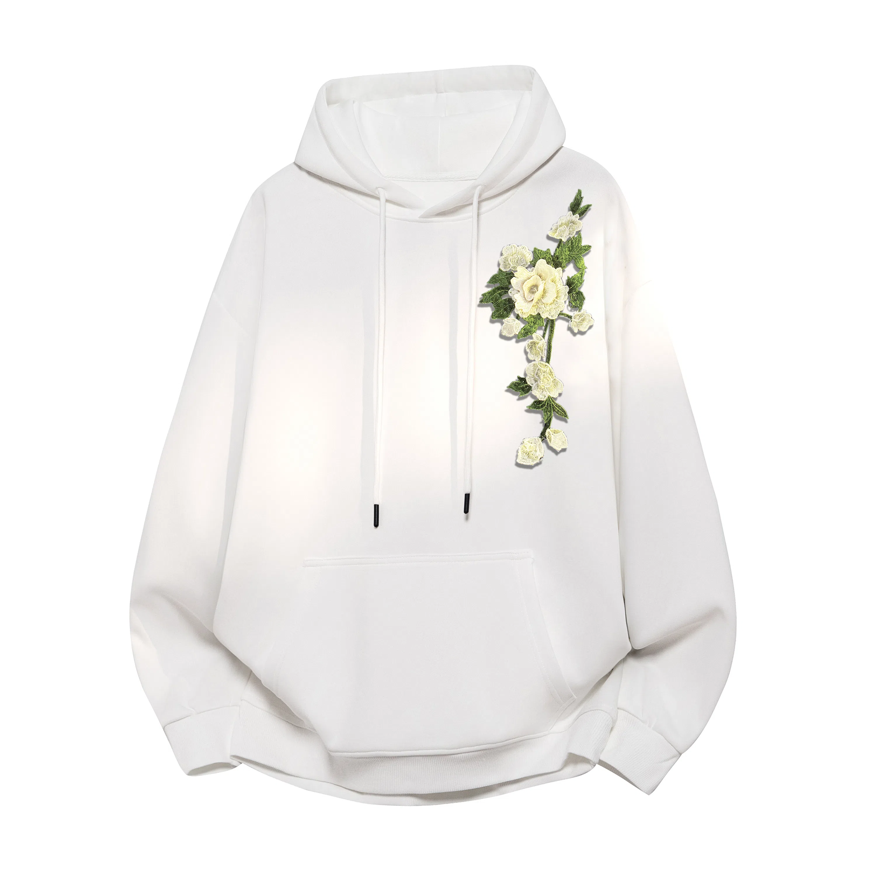 【万针刺绣3D立体浮雕】布客行 美式复古文艺风植物花卉工艺纯色基础简约百搭高级感高街潮流休闲舒适学院华棉重磅长袖卫衣 男女同款