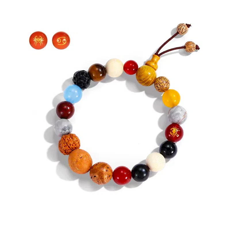 彗时 灵隐寺十八籽国风新中式锦鲤考试考试上岸佛珠招财纳福复古国潮香灰六字箴言转运珠 菩提子/菩提籽 手串 男女同款情侣款