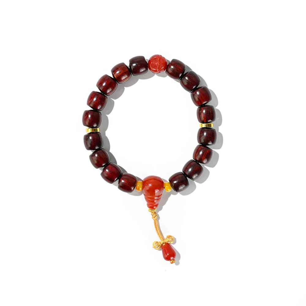 天纵 福运满满 招财纳福 大笑弥勒佛转运珠 高端红木佛珠小众设计感 新中式国潮复古风 好运盘玩念珠 紫檀属 手串 男女同款情侣款