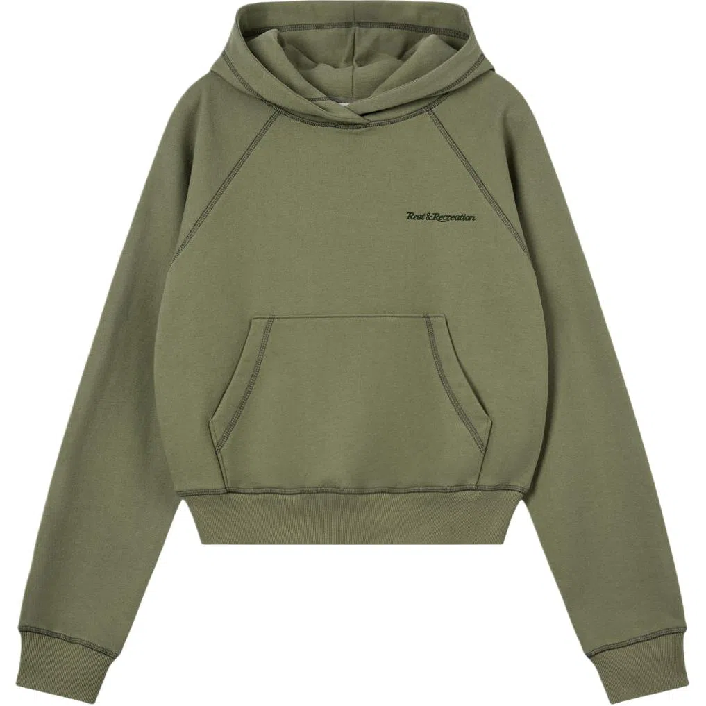 RestRecreation FW25 ZIG ZAG STITCH CROPPED HOOD