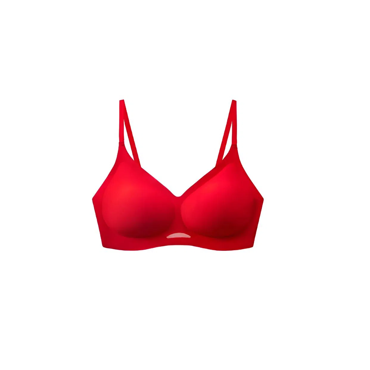 莫代尔 红品本命年轻薄透气无痕简约纯色内衣小胸聚拢软支撑防下垂胸罩无钢圈侧收副乳喜庆美背文胸 女款