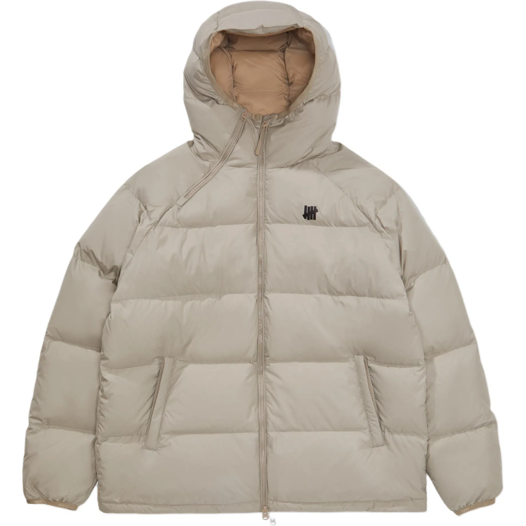 UNDEFEATED FW25 Striped Logo Zipper Down Jacket